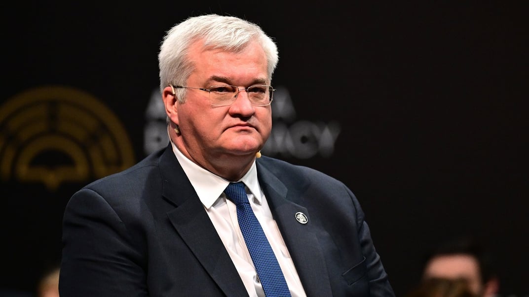 Міністр закордонних справ України Андрій Сибіга під час панельної дискусії «Європейська безпека на критичному етапі» в межах 4-го Анталійського дипломатичного форуму, 12 квітня 2025 року