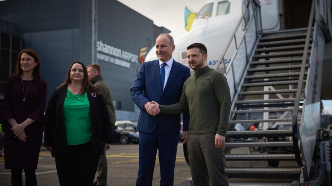 Прем'єр-міністр Ірландії Мікхол Мартін та президент України Володимир Зеленський