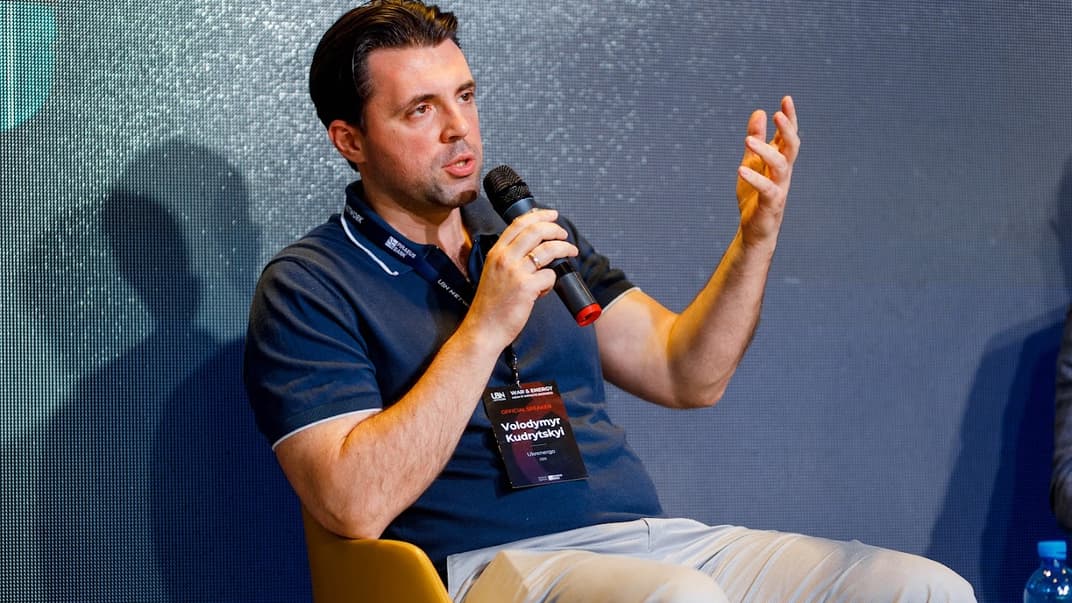 Глава «Укренерго» Володимир Кудрицький під час виступу на форумі «Війна і енергетика. Як це впливає на бізнес» 21 червня 2024 року