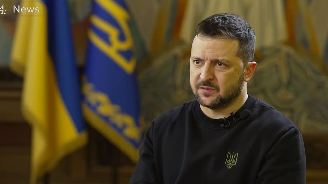 Владимир Зеленский во время интервью для Channel 4 News