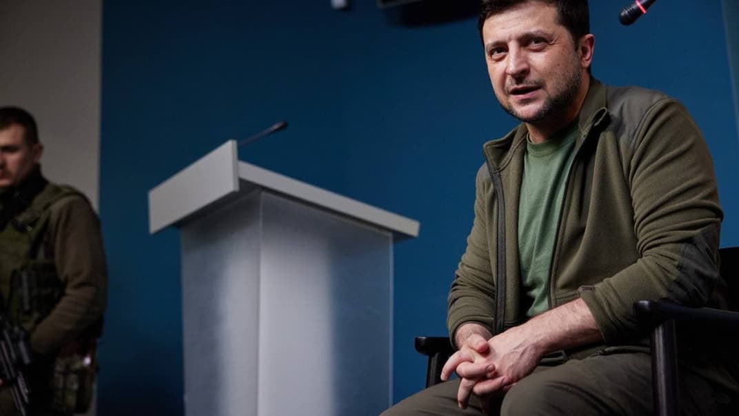 Владимир Зеленский во время пресс-конференции иностранным СМИ, 3 марта 2022 года