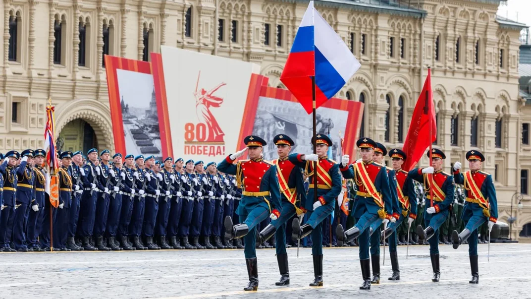 Ілюстративне фото. російські військові на параді, 9 травня 2025 року