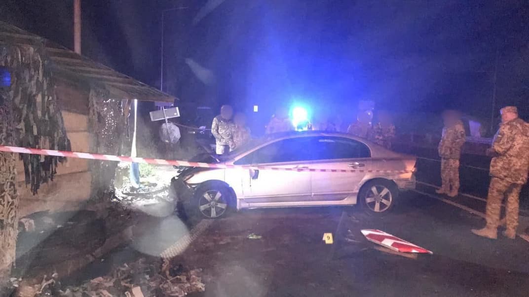 Место ДТП в Киеве, 22 октября 2023 года