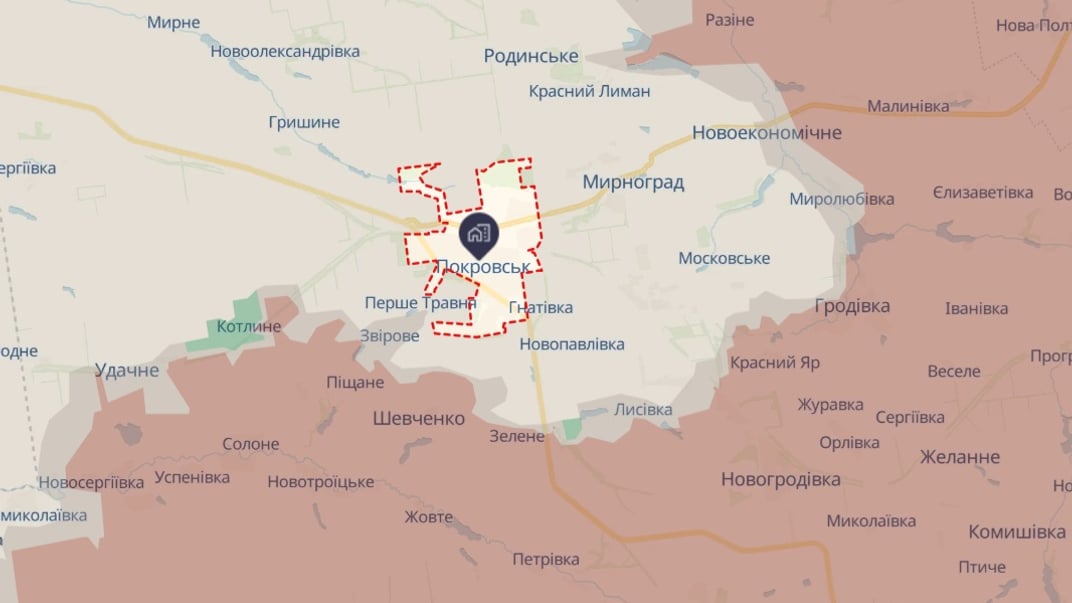 Покровськ на карті DeepState станом на 30 липня 2025 року