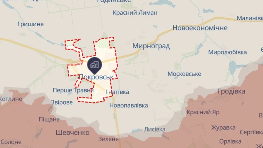 Покровськ на карті DeepState станом на 27 січня 2025 року