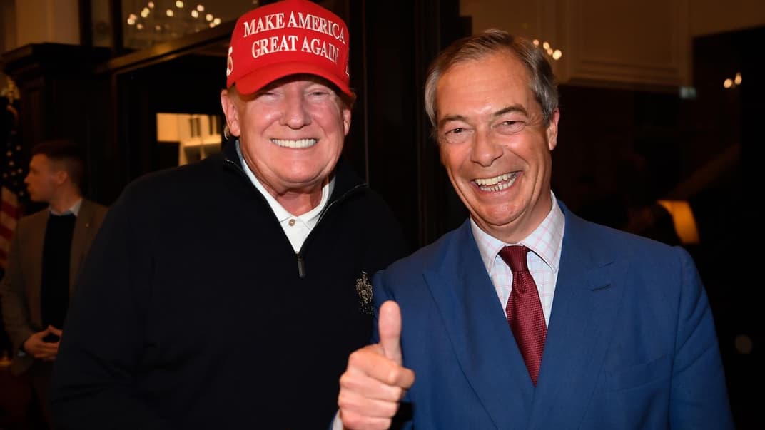 Найджел Фарадж з експрезидентом США Дональдом Трампом, травень 2023 року