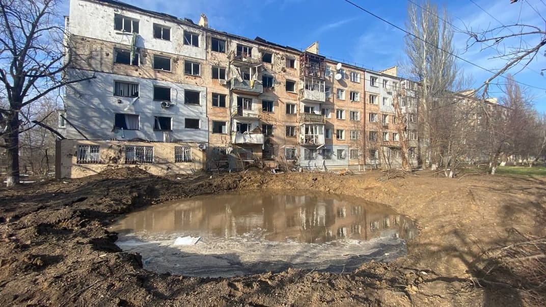 Последствия российских обстрелов Херсона, 10 января 2023 года