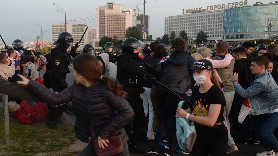 Разгон мирных протестующих в Минске, 23 сентября 2020 года