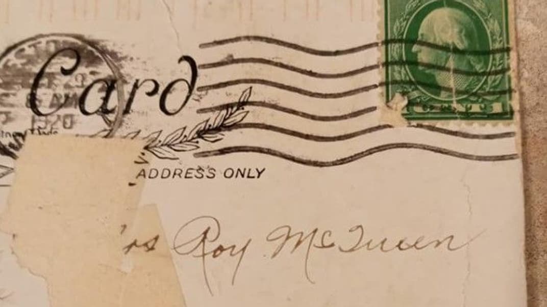 Открытка, которую отправили в 1920 году