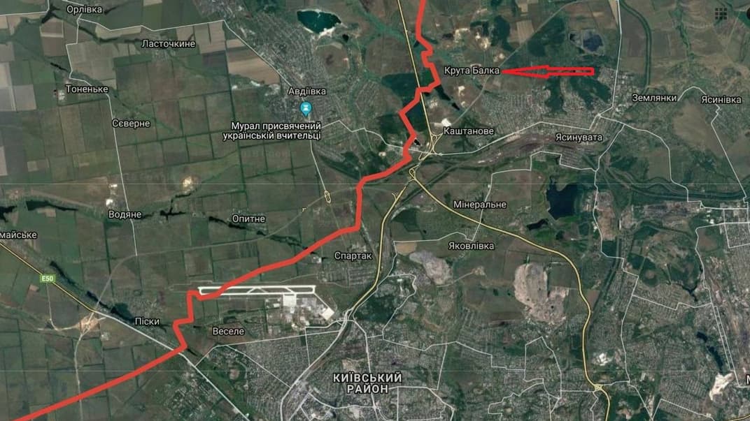 Червоним позначено лінію розмежування