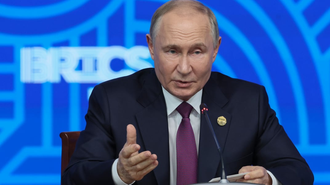 российский лидер владимир путин на пресс-конференции после саммита БРИКС в Казани, 24 октября 2024 года