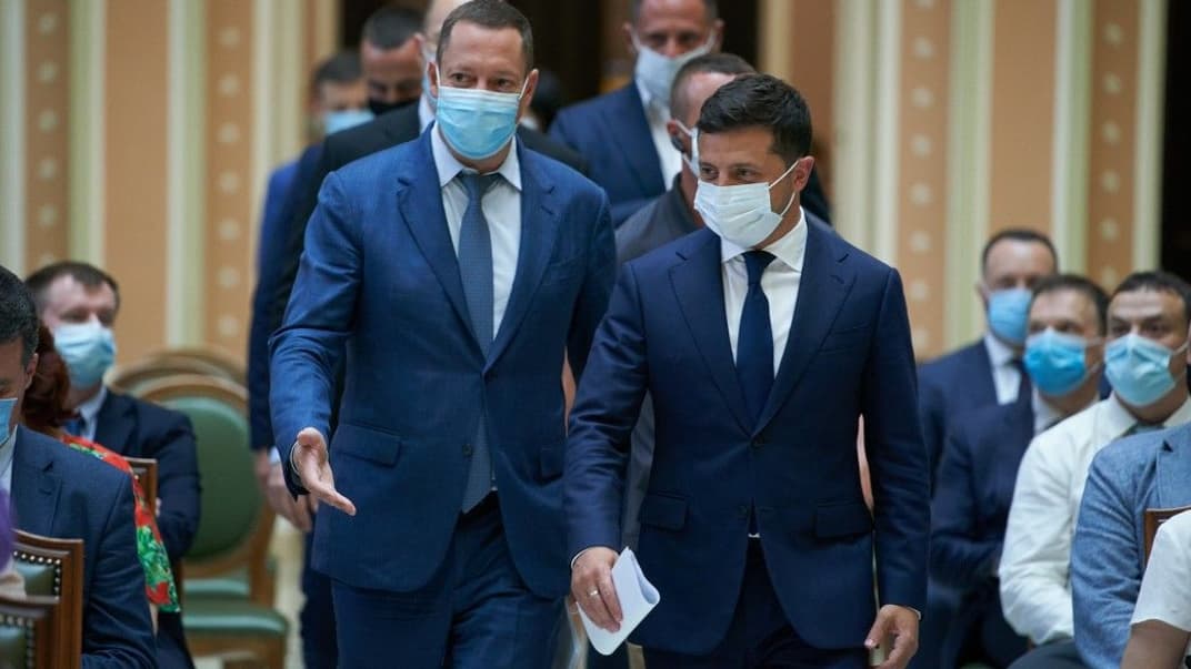 Новий очільник НБУ Кирило Шевченко (ліворуч) та президент Володимир Зеленський, Київ, 20 липня 2020 року