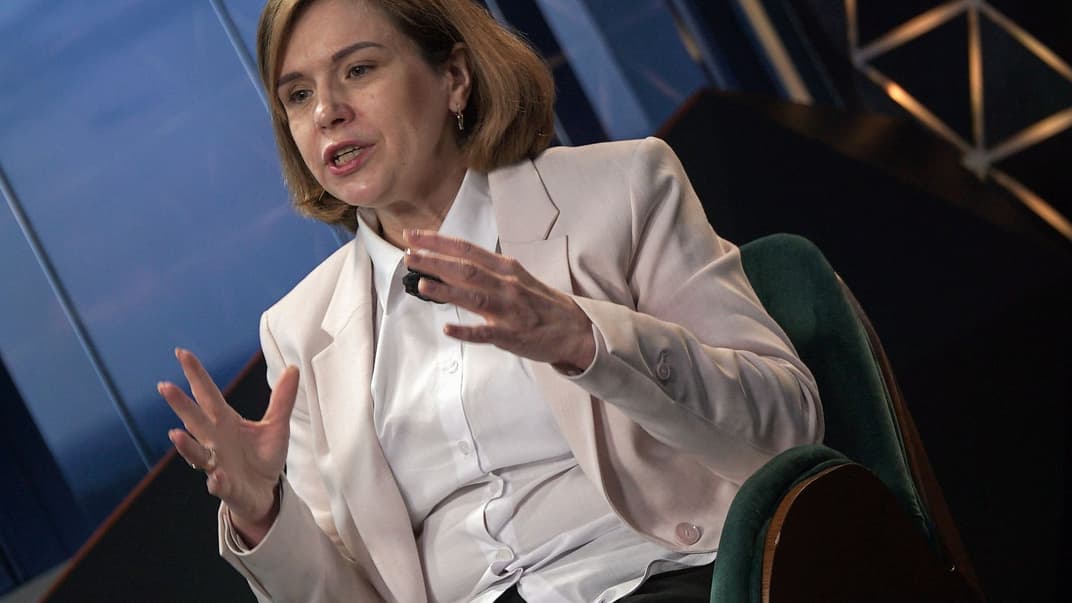 Исполняющая обязанности министра образования и науки Любомира Мандзий в студии hromadske, Киев, 4 июня 2020 года