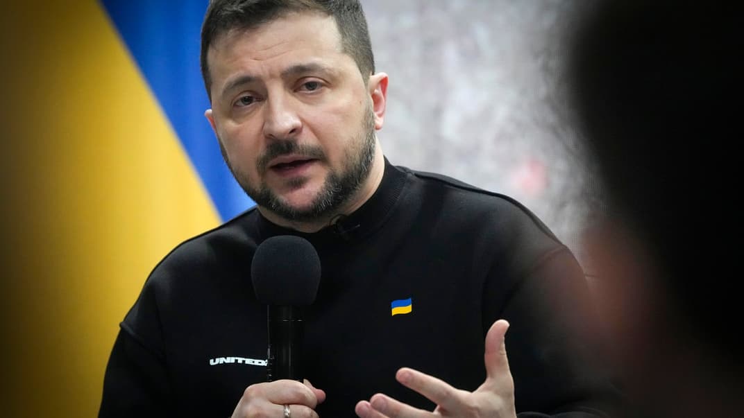 Президент Володимир Зеленський на пресконференції в річницю початку повномасштабного російського вторгнення, 24 лютого 2023 року