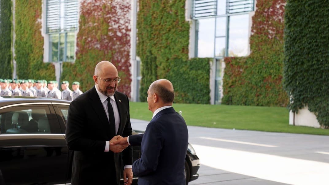 Премьер-министр Украины Денис Шмыгаль встретился с канцлером Олафом Шольцем, 4 сентября 2022 года.