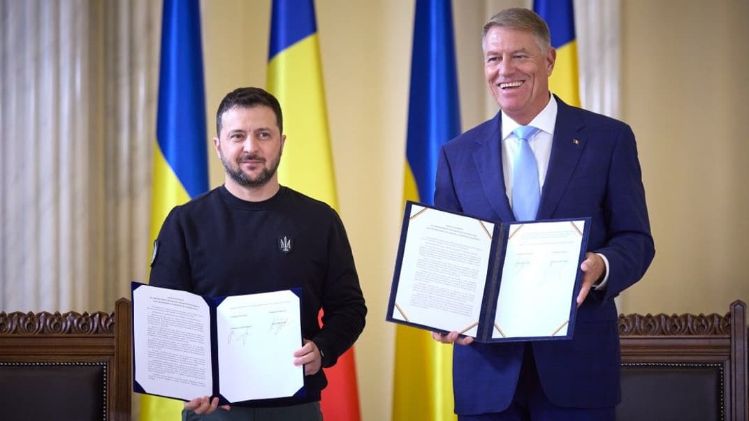 Президент України Володимир Зеленський та його румунський колега Клаус Йоганніс, 10 жовтня 2023 року