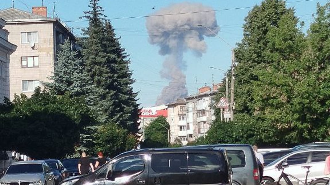 Стовп диму в Житомирі