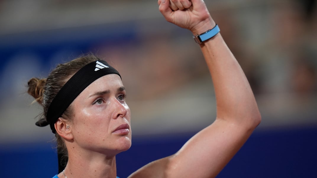 Еліна Світоліна після перемоги над Джессікою Пегулою на Олімпіаді у Парижі