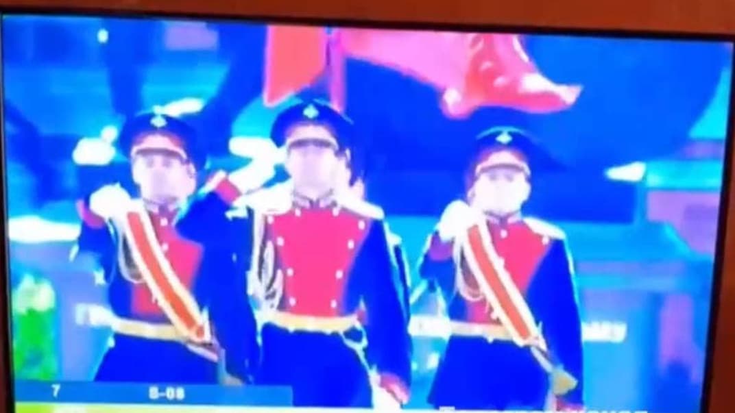 россияне взломали сигнал украинских телеканалов и транслировали парад в Москве, 9 мая 2024 года