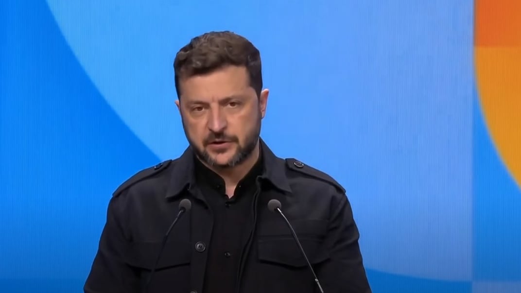 Президент Володимир Зеленський під час виступу, 24 червня 2025 року