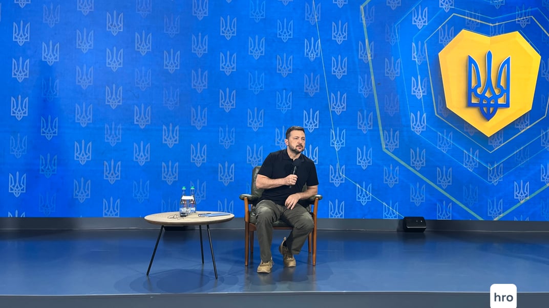 Президент Владимир Зеленский на брифинге, Киев, 27 августа 2024 года