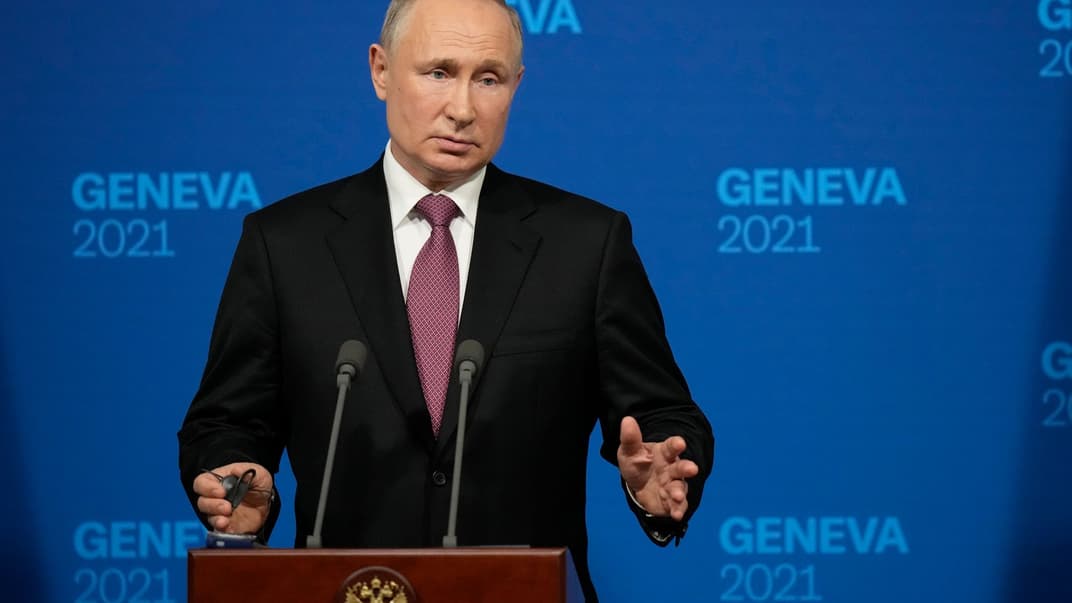 Владимир Путин дает пресс-конференцию после встречи с Джо Байденом, Женева, 16 июня 2021 года