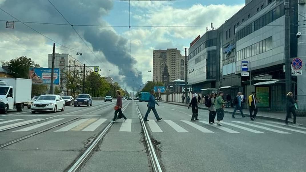Столб дыма в Санкт-Петербурге, 3 сентября 2023 года