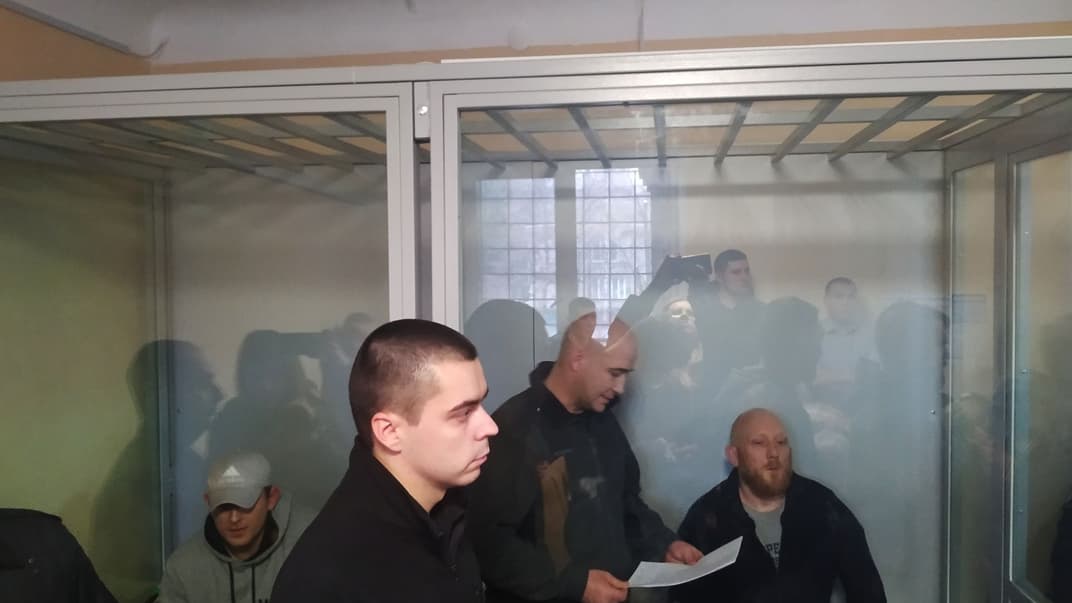 Обвинувачені у теракті біля Палацу спорту у Харкові в залі суду, Харків, 26 грудня 2019 року