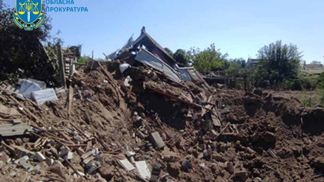 Последствия авиадура по Одрадокаменке в Херсонской области, 4 августа 2023