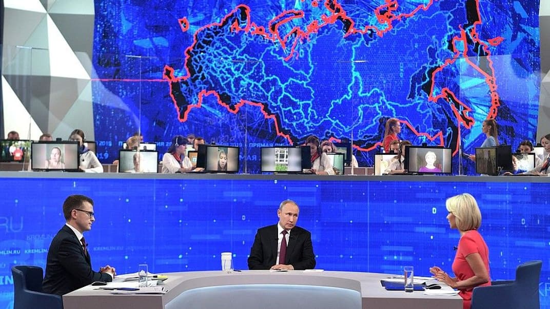 Президент Росії Володимир Путін під час «прямої лінії», 20 червня 2019