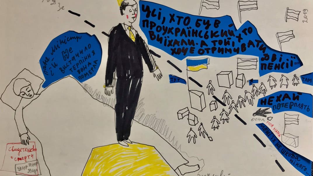 Художница ответила министру, который назвал жителей оккупированного Донбасса «мразь», рисунком умершей матери