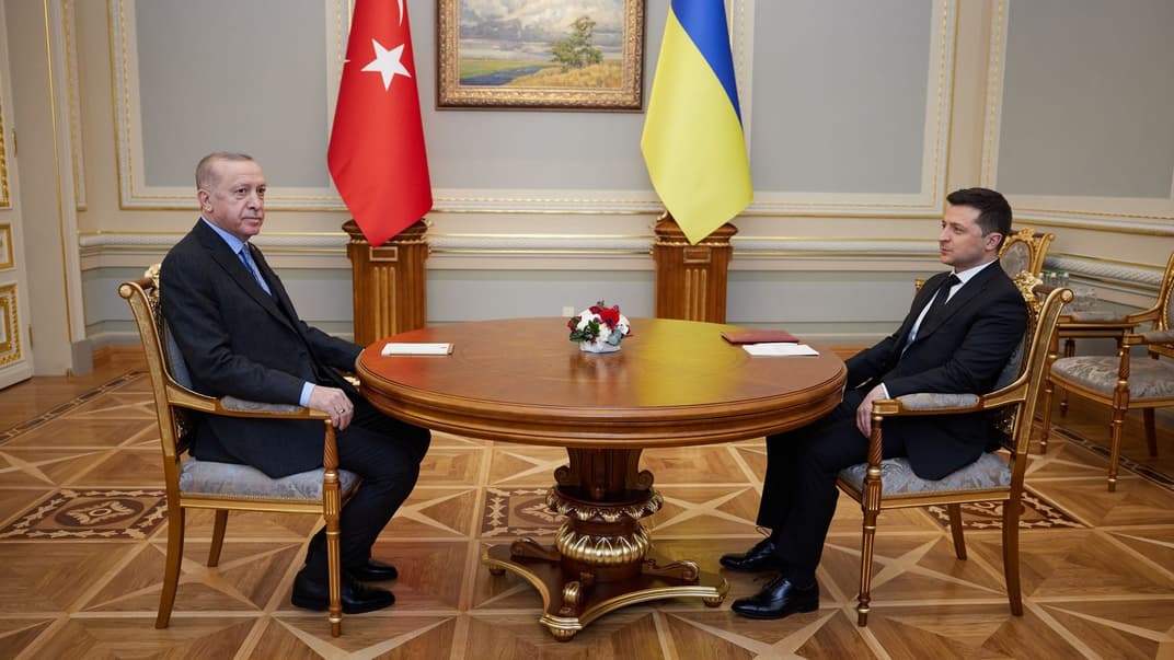 Президент Турции Реджеп Тайип Эрдоган и президент Украины Владимир Зеленский во время переговоров в Киеве, 3 февраля 2022 года