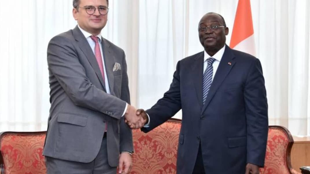 Министр иностранных дел Украины Дмитрий Кулеба и вице-президент Кот-д'Ивуара Тьемоко Мэйлие Коне