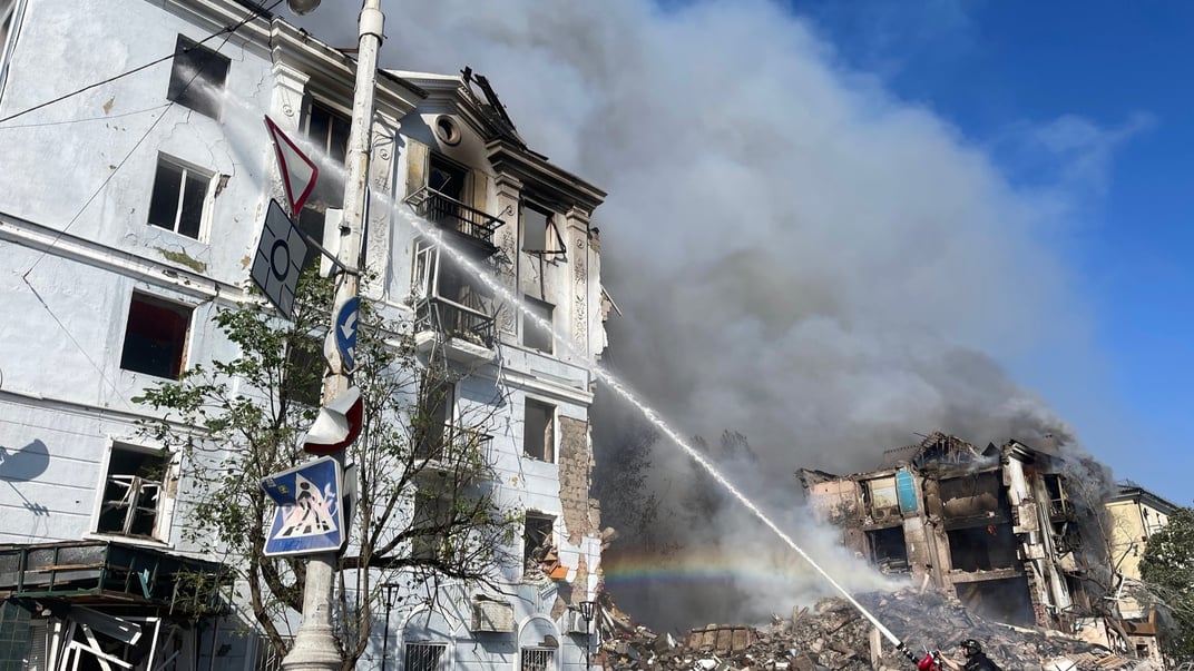 Дом в центре Краматорска после российского обстрела 31 июля