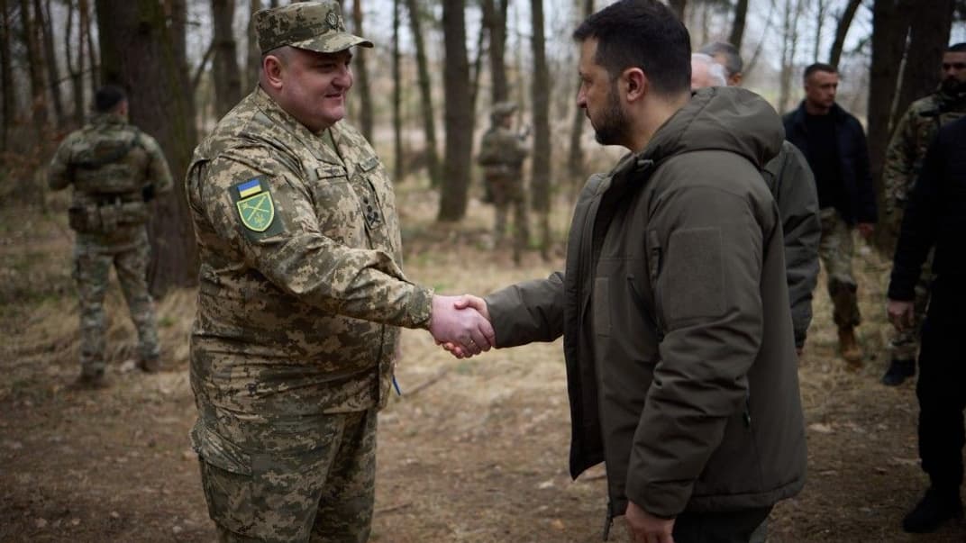 Президент Владимир Зеленский во время визита в Сумскую область, 27 марта 2024 года