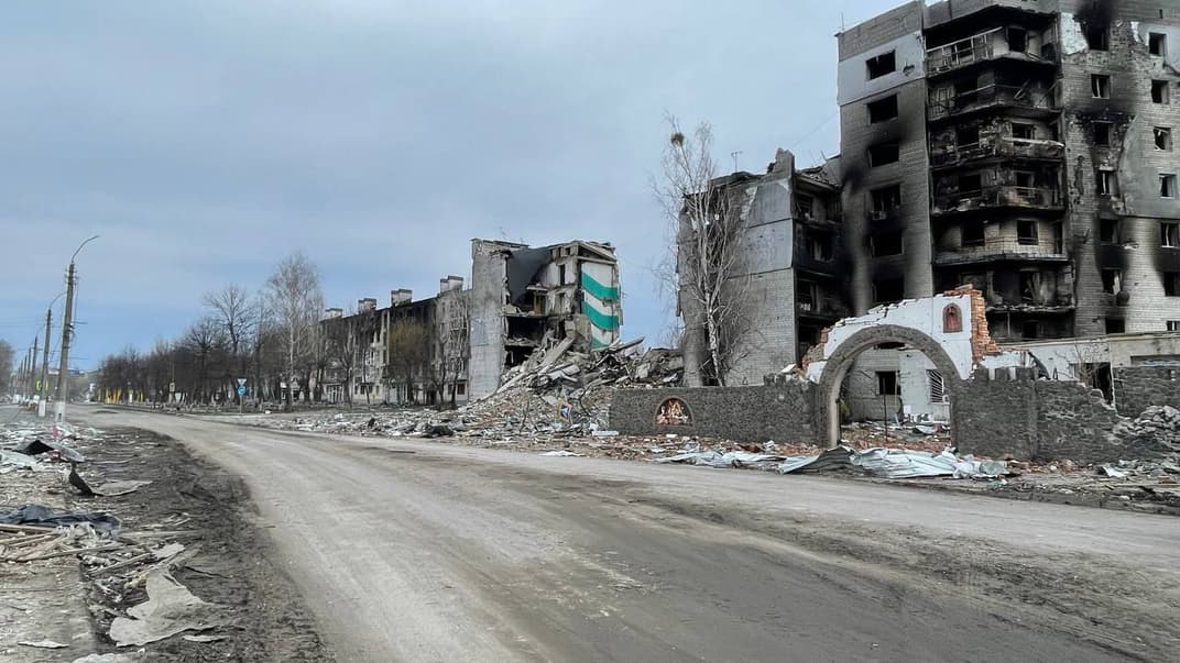 Центр Бородянки Киевской области, 5 апреля 2022 года