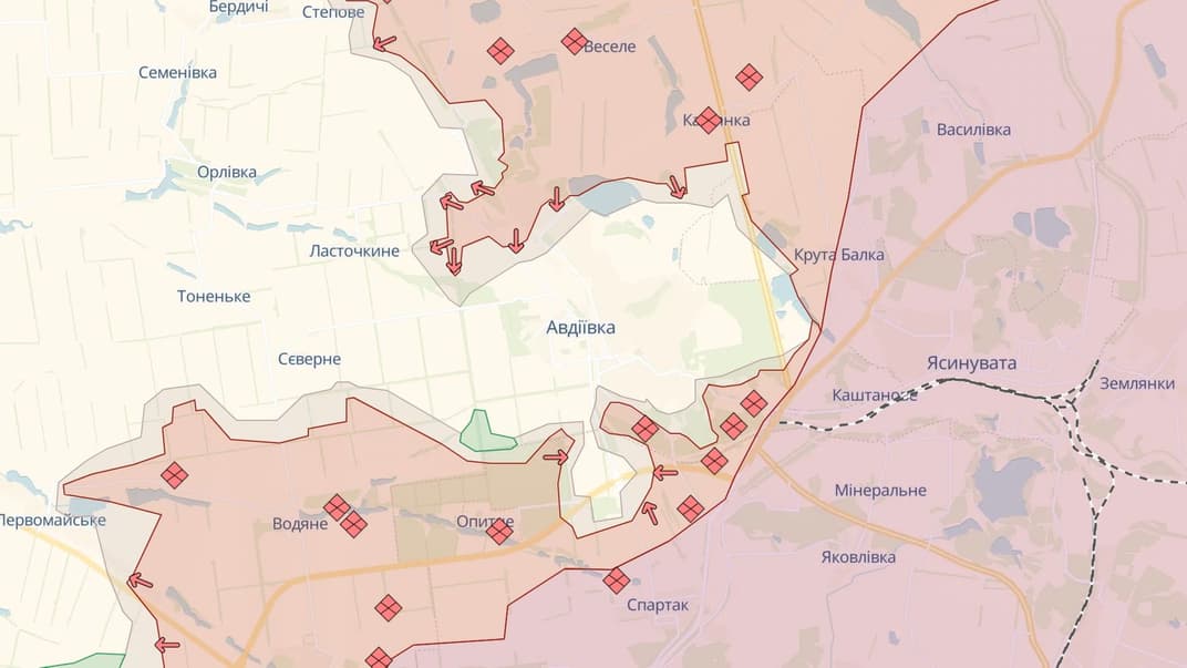 Карта DeepState станом на 15 лютого 2024 року