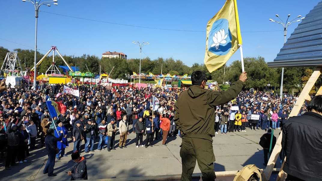 Акция протеста против назначения и.о. мэра бывшего главаря боевиков так называемой «ДНР» Дмитрия Трапезникова, 13 октября 2019 год