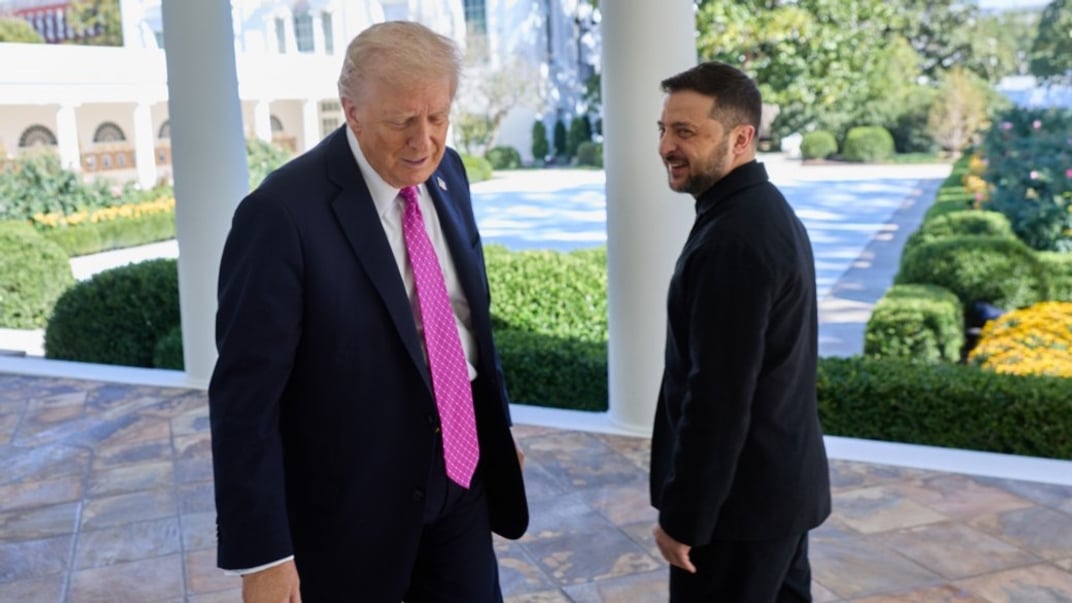 Президент США Дональд Трамп та президент України Володимир Зеленський під час зустрічі 17 жовтня 2025 року