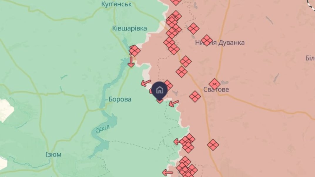 Приблизне розташування села Надія на Луганщині