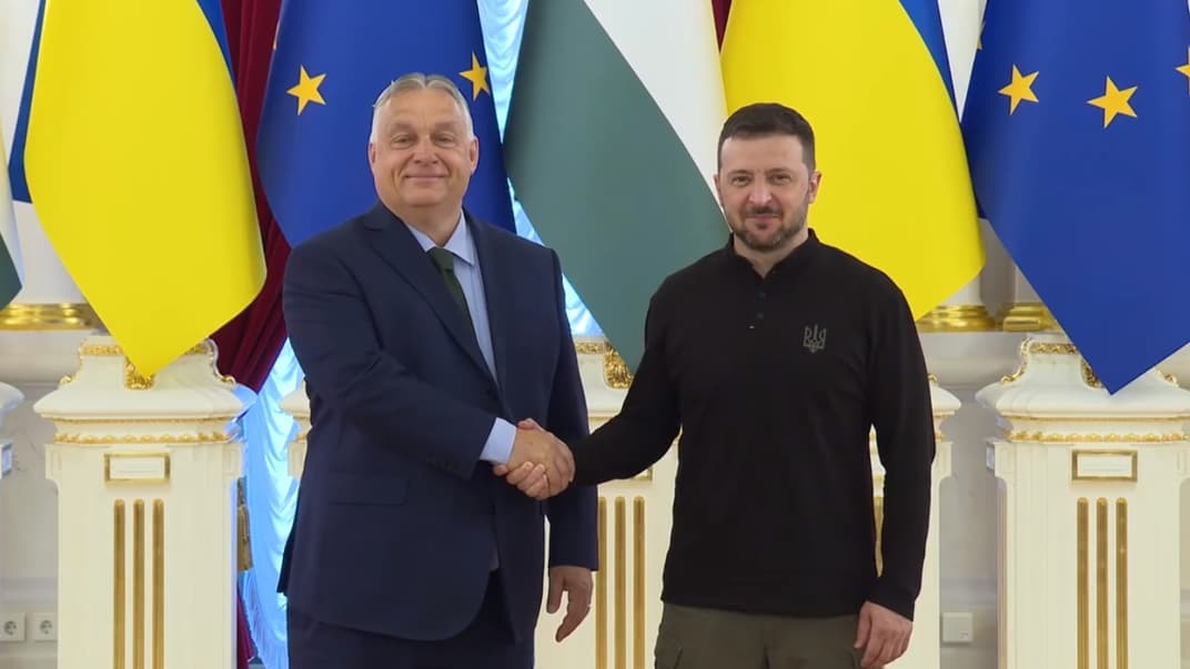 Премьер-министр Венгрии Виктор Орбан и президент Владимир Зеленский в Киеве, 2 июля 2024 года