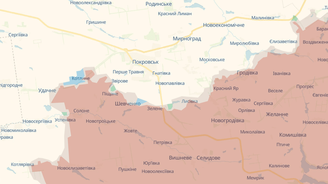 Ситуация вблизи Покровска по состоянию на 16 апреля 2025 года