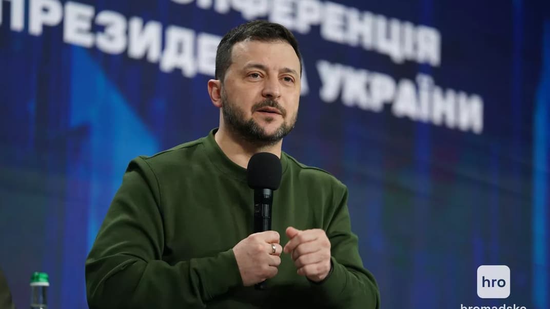 Владимир Зеленский во время пресс-конференции 25 февраля 2024 года