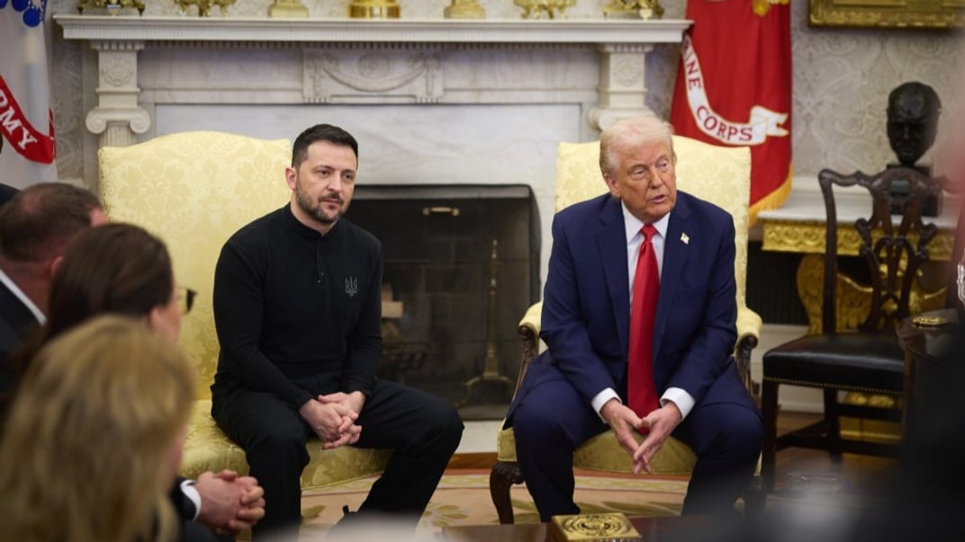 Президенти України та США Володимир Зеленський й Дональд Трамп в Овальному кабінеті Білого дому, 28 лютого 2025 року