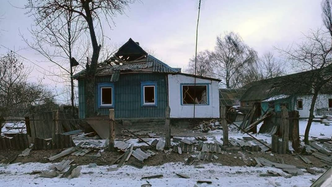 Тростянец после бомбардировки российскими оккупантами