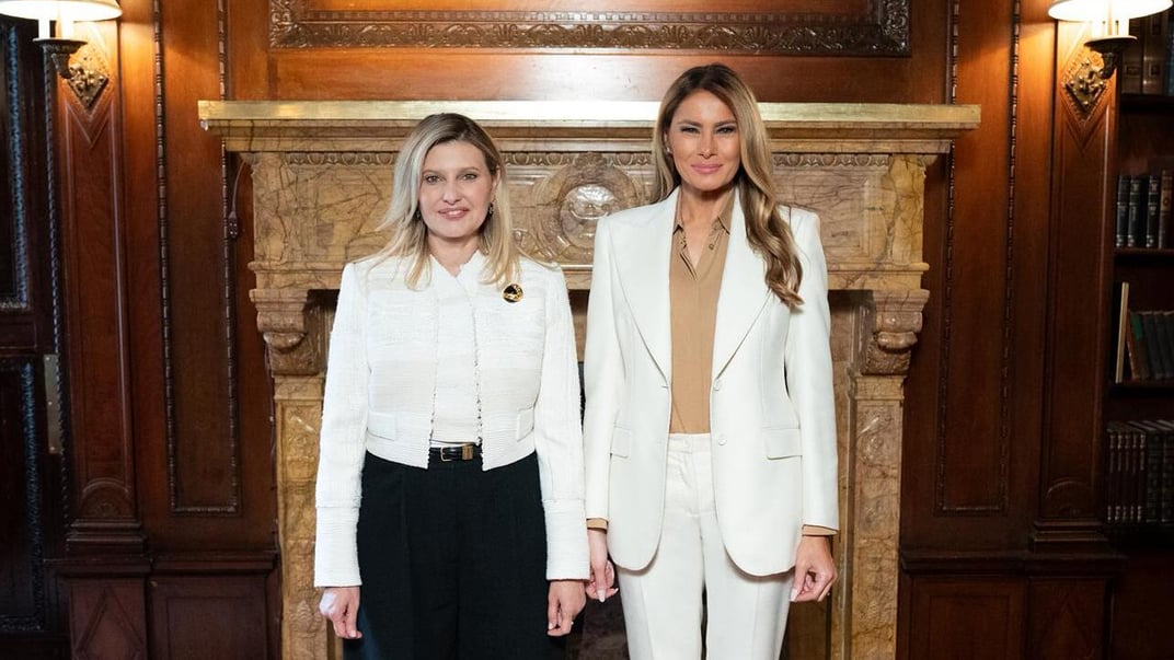 Перші леді України та США Олена Зеленська та Меланія Трамп Перші леді України та США Олена Зеленська та Меланія Трамп