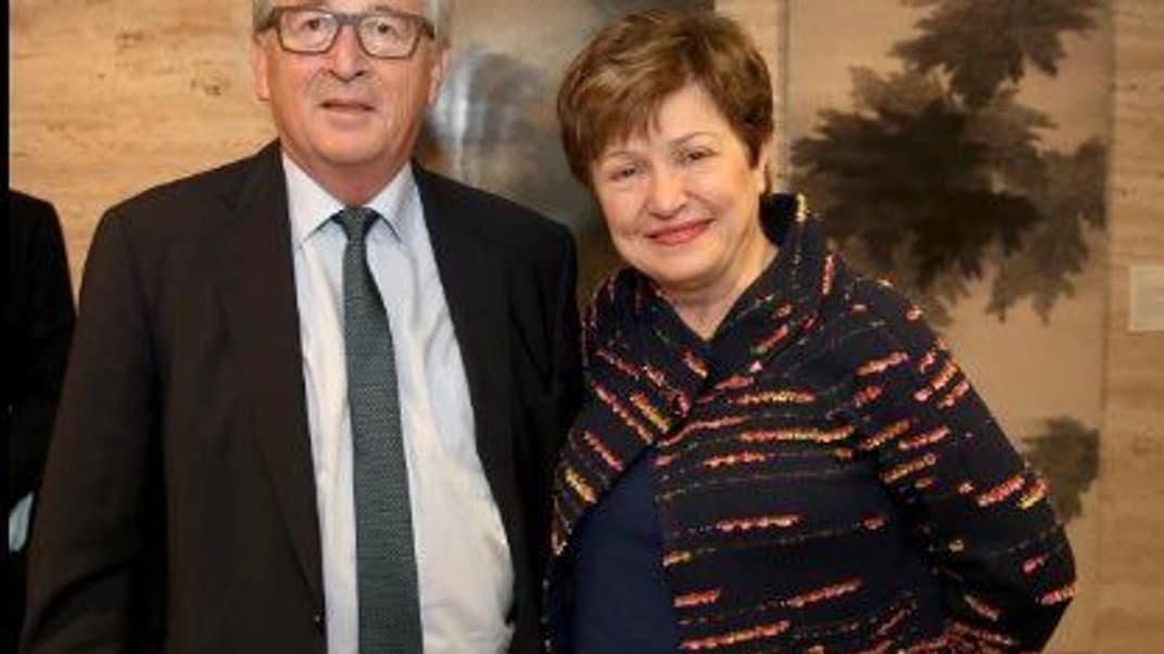 Председатель Еврокомиссии Жан-Клод Юнкер и исполнительный директор Всемирного банка Кристалина Георгиева