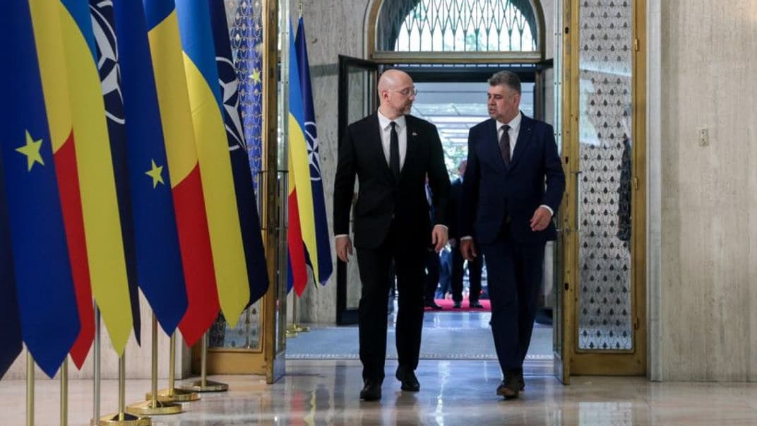 Прем’єр-міністри України та Румунії Денис Шмигаль і Марчел Чолаку, 18 серпня 2023 року