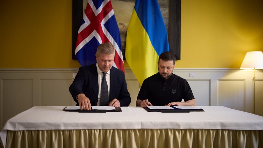 Владимир Зеленский и премьер-министр Исландии Бьярни Бенедиктссон подписали соглашение о безопасности