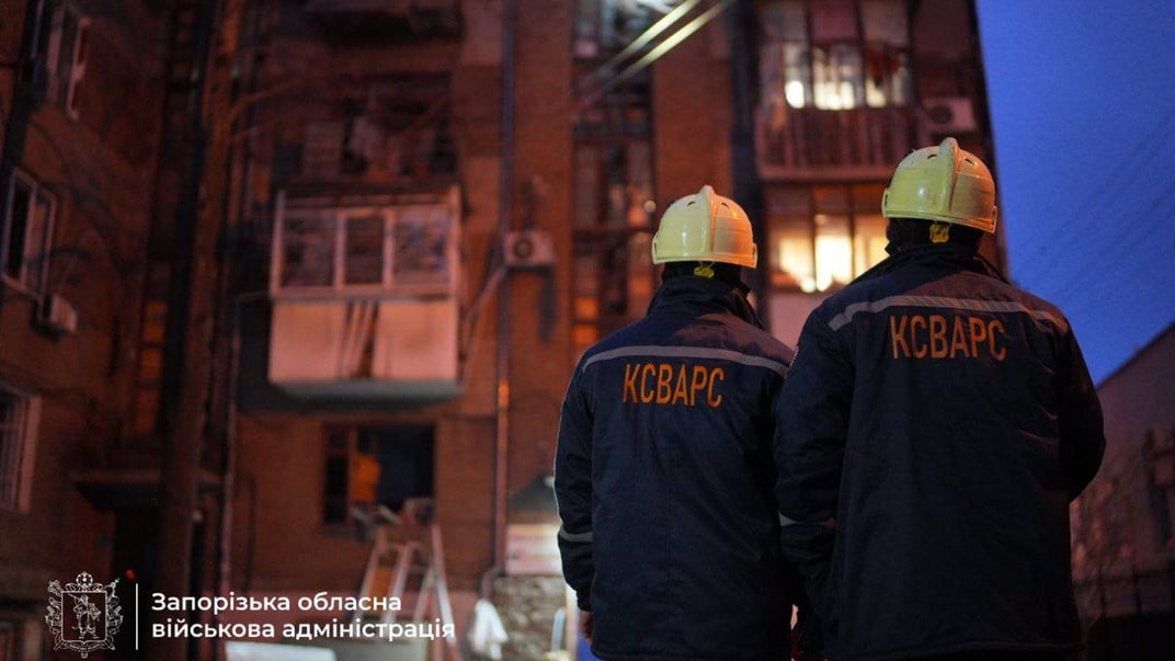 Последствия российского удара по Запорожью, 18 января 2025 года Последствия российского удара по Запорожью, 18 января 2025 года